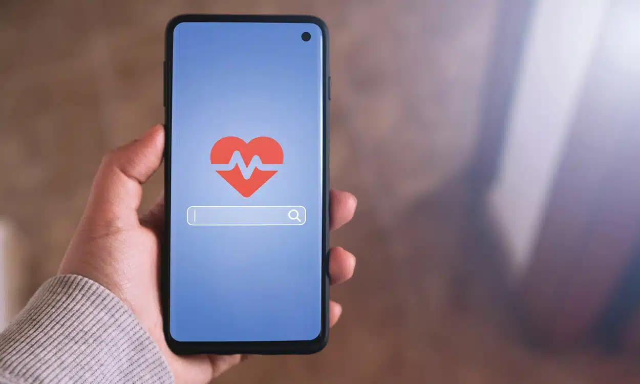 Smartphone avec une application santé